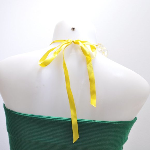 Chunky yellow beaded necklace - Picture 2 of 2